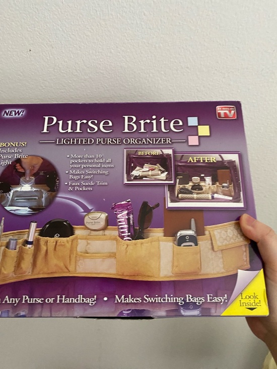 As Seen On TV Other - As Seen On TV Purse Brite Lighted Purse Organizer - Purple and Tan